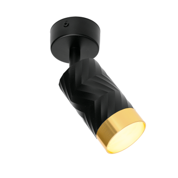 Спот GU10 IP20 чёрный/золото LINEA D60x170мм Wolta (1)