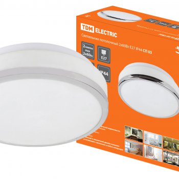 Светильник Е27 герметичный СП03 2х60Вт D230x100мм IP44 TDM белый (10)