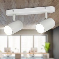 Светильник спот 2хGU10 OL35-2 WH MR16 белый хром IP20 Эра