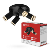 Светильник спот 4xGU10 AR-BL D220x135мм круг черный InHome