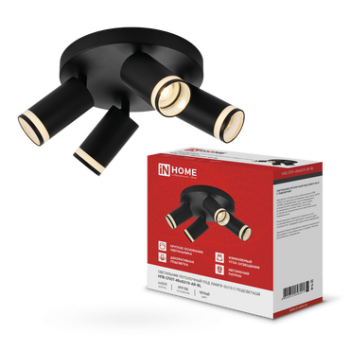 Светильник спот 4xGU10 AR-BL D220x135мм круг черный InHome