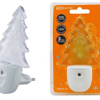 Ночник 220В TDM Елочка зеленый датчик (10)