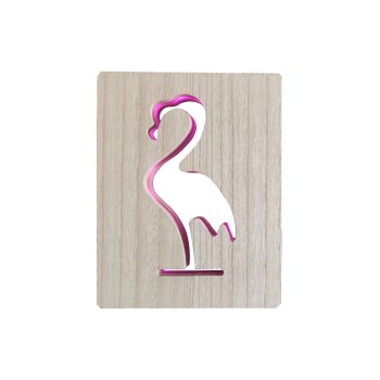 Ночник 2хАА Apeyron Фламинго розовый МДФ 1.2Вт 180х25х230мм