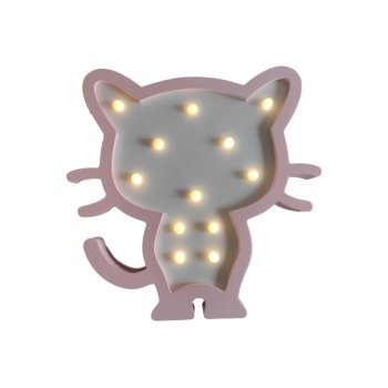 Ночник 2хААА Apeyron Котенок теплый белый МДФ 0.3Вт 242х30х248мм