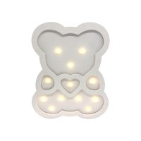 Ночник 2хААА Apeyron Мишка теплый белый МДФ 0.3Вт 240х33х298мм
