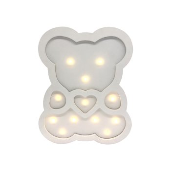 Ночник 2хААА Apeyron Мишка теплый белый МДФ 0.3Вт 240х33х298мм