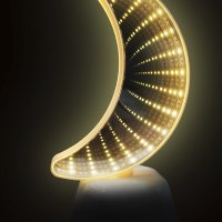 Ночник 3хАА Apeyron Месяц желтый зеркальный 100х70х190мм (1/24)