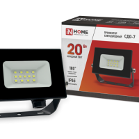 Прожектор светодиодный СДО-7 20Вт 230В 6500К 1600Лм IP65 черный IN HOME(40)