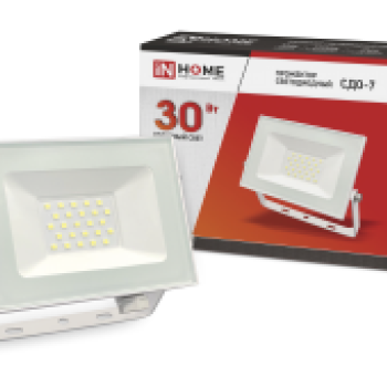Прожектор светодиодный СДО-7 30Вт 230В 6500К 2400Лм IP65 белый IN HOME