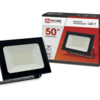 Прожектор светодиодный СДО-7 50Вт 230В 6500К 4000Лм IP65 черный IN HOME (20)