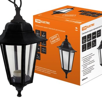 Светильник уличный подвес Е27 TDM НСУ06-60-001 60Вт IP44 пластик черный (8)