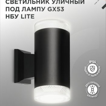 Светильник уличный настенный 2хGX53 Inhome LITE-BL металл черный IP54