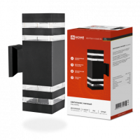 Светильник уличный настенный 2хА60 Inhome POLO-S-BL IP54 черный металл []300x90х140мм