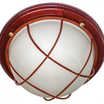 Светильник Е27 герметичный 1102 100Вт D280x110мм IP65 Элетех решётка Самарканд вишня