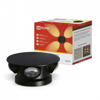 Светильник уличный настенный диодный 6Вт Inhome RING 3000К IP54 черный 105х64мм