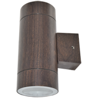 Светильник уличный настенный GX53x2 Ecola 8013A IP65 цилиндр металл тёмное дерево 205x140x90мм (10)