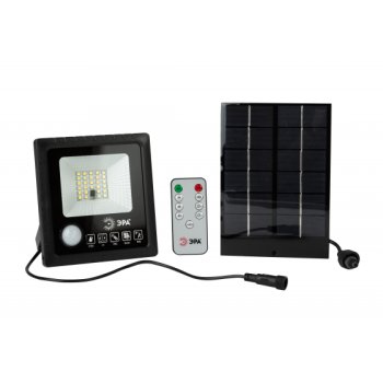 Прожектор диодный на солнечн батарее 20Вт 5000К 350Лм IP65 датчик движения ПДУ Эра (6/48)