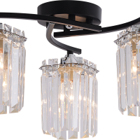 Люстра 3хE27 Rivoli June прозрачный/ черный/хром 60W хрусталь модерн