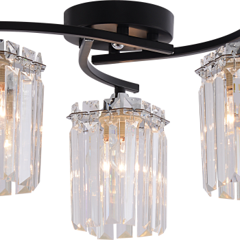 Люстра 3хE27 Rivoli June прозрачный/ черный/хром 60W хрусталь модерн