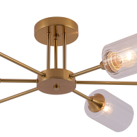 Люстра 6хE27 Rivoli Gill прозрачный/медь 60W модерн