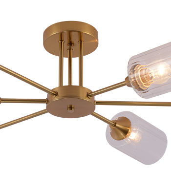 Люстра 6хE27 Rivoli Gill прозрачный/медь 60W модерн