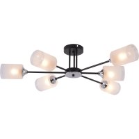 Люстра 6хE27 Rivoli Jocelyn белый/ черный/хром 60W модерн