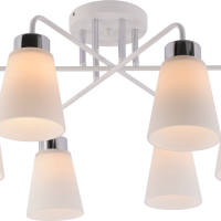 Люстра 6хE27 Rivoli Miley белый/хром 60W модерн