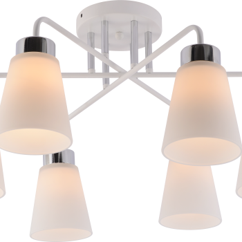 Люстра 6хE27 Rivoli Miley белый/хром 60W модерн