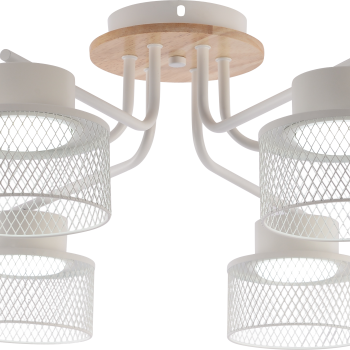 Люстра 6хGX53 Rivoli Mona белый/светлое дерево 15W модерн