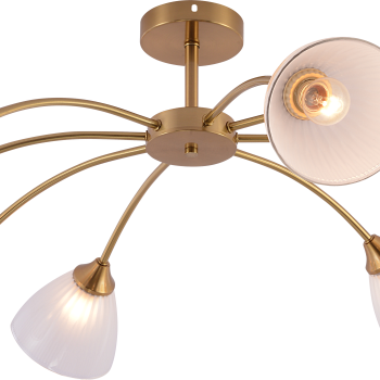 Люстра 8хE27 Rivoli Debra белый/медь 60W модерн