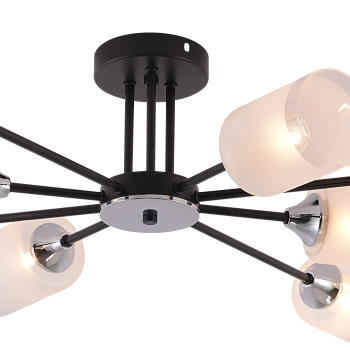 Люстра 8хE27 Rivoli Jocelyn белый/ черный/хром 60W модерн