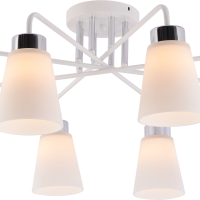 Люстра 8хE27 Rivoli Miley белый/хром 60W модерн