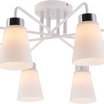 Люстра 8хE27 Rivoli Miley белый/хром 60W модерн