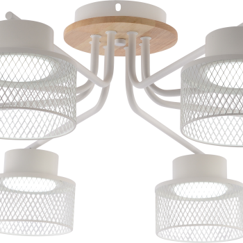 Люстра 8хGX53 Rivoli Mona белый/светлое дерево 15W модерн