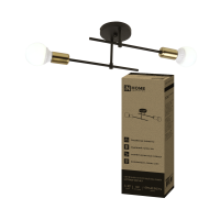 Люстра LOFT 2хE27 EASY-BLT 440x120x144 черный/латунь InHome