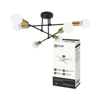 Люстра LOFT 6хE27 AURA EASY-BLT 520x520x239 черный латунь InHome