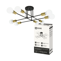 Люстра LOFT 8хE27 AURA EASY-BLT 600x600x219 черный латунь InHome