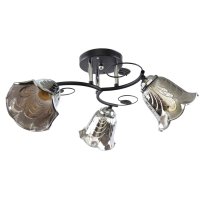 Люстра классическая 3хE27 ЭкономСвет 12240/3BK+CR GR хром/черный / серый