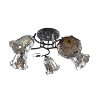 Люстра классическая 5хE27 ЭкономСвет 12240/5BK+CR GR хром/черный / серый