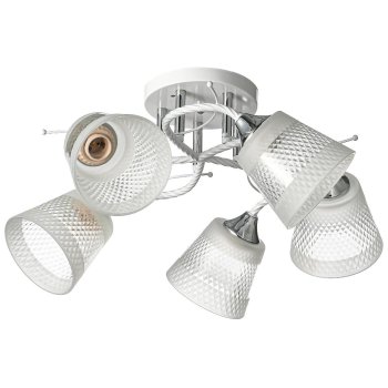 Люстра классическая 5хЕ27 ЭкономСвет 20144/5WT+CR WCL белый/хром / белый полупрозрачный (4)