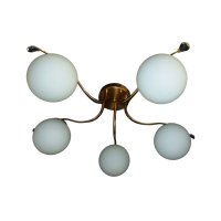 Люстра классическая 5хЕ27 ЭкономСвет 25/5GD WT золото/белый (1)