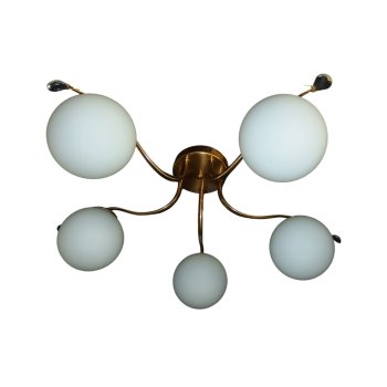 Люстра классическая 5хЕ27 ЭкономСвет 25/5GD WT золото/белый (1)