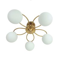 Люстра классическая 5хЕ27 ЭкономСвет 29/5GD WT золото/белый (1)