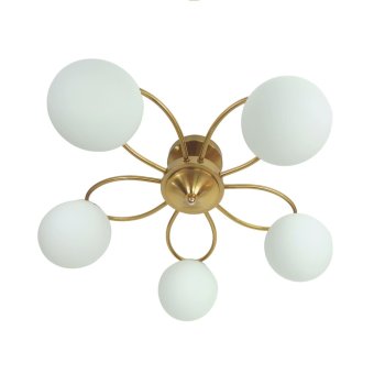 Люстра классическая 5хЕ27 ЭкономСвет 29/5GD WT золото/белый (1)