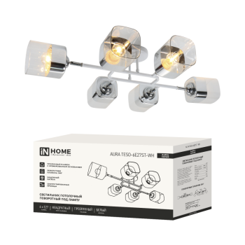 Люстра классическая 6хE27 AURA TESO-WH 810x520x158 прозрачно белый InHome (1)