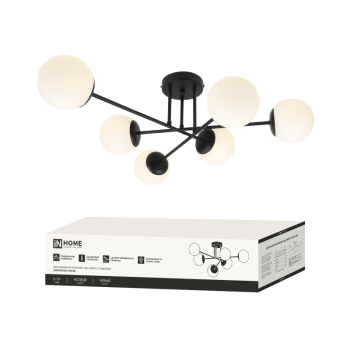 Люстра классическая 6хG9 AURA EASY-BL 700x700x230 белый матовый/черный InHome (1)