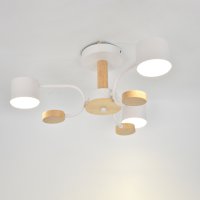 Люстра потолочная  3хGX53 Альберо Белая+Дерево 515х450х200мм General