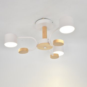 Люстра потолочная  3хGX53 Альберо Белая+Дерево 515х450х200мм General