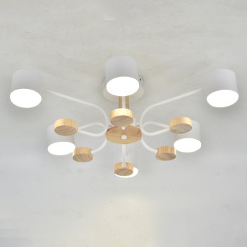 Люстра потолочная 6хGX53 Альберо Белая+Дерево 650х200мм General