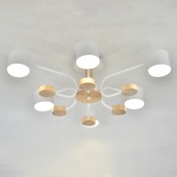 Люстра потолочная 7хGX53 Альберо Белая+Дерево 650х200мм General